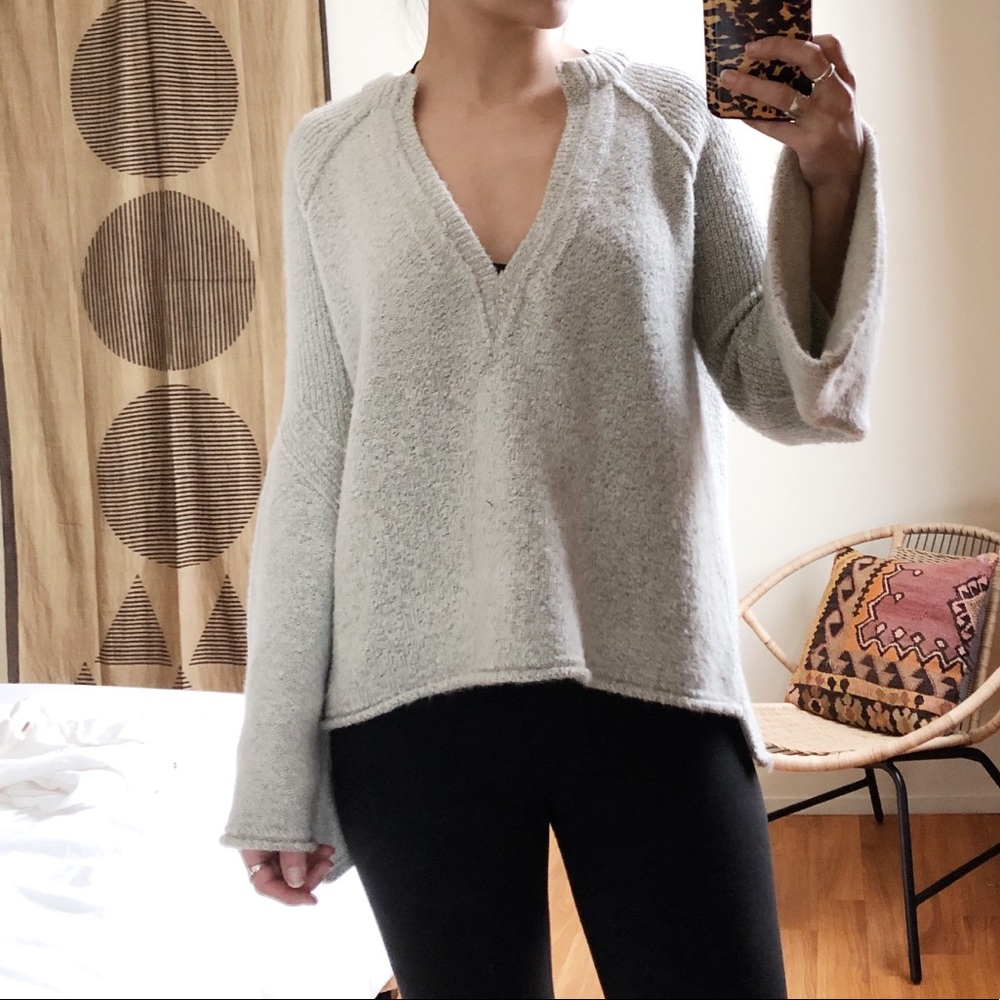 Free People • Lovely Lines Sweater Grey - Picture 5 of 7